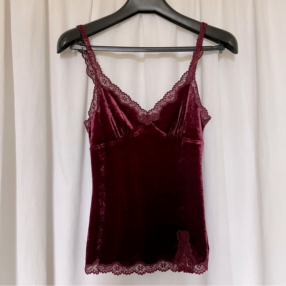 Express Burgundy Velour Tank/Cami*